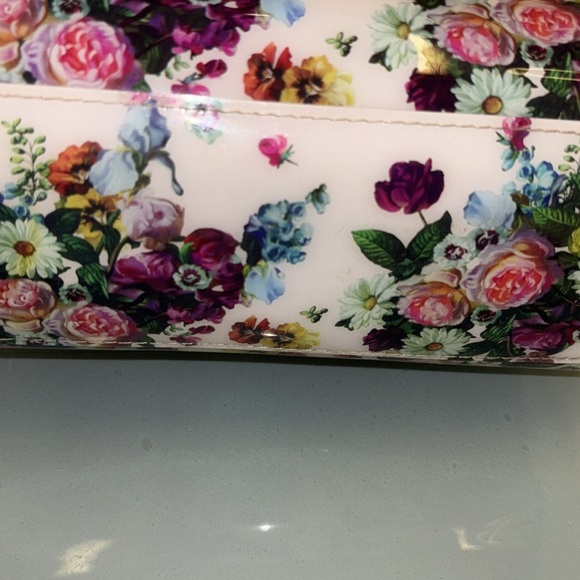 TED BAKER LONDON PINK FLORAL VINYL SMALL TOTE PRELOVED VERY NICE - Picture 8 of 12